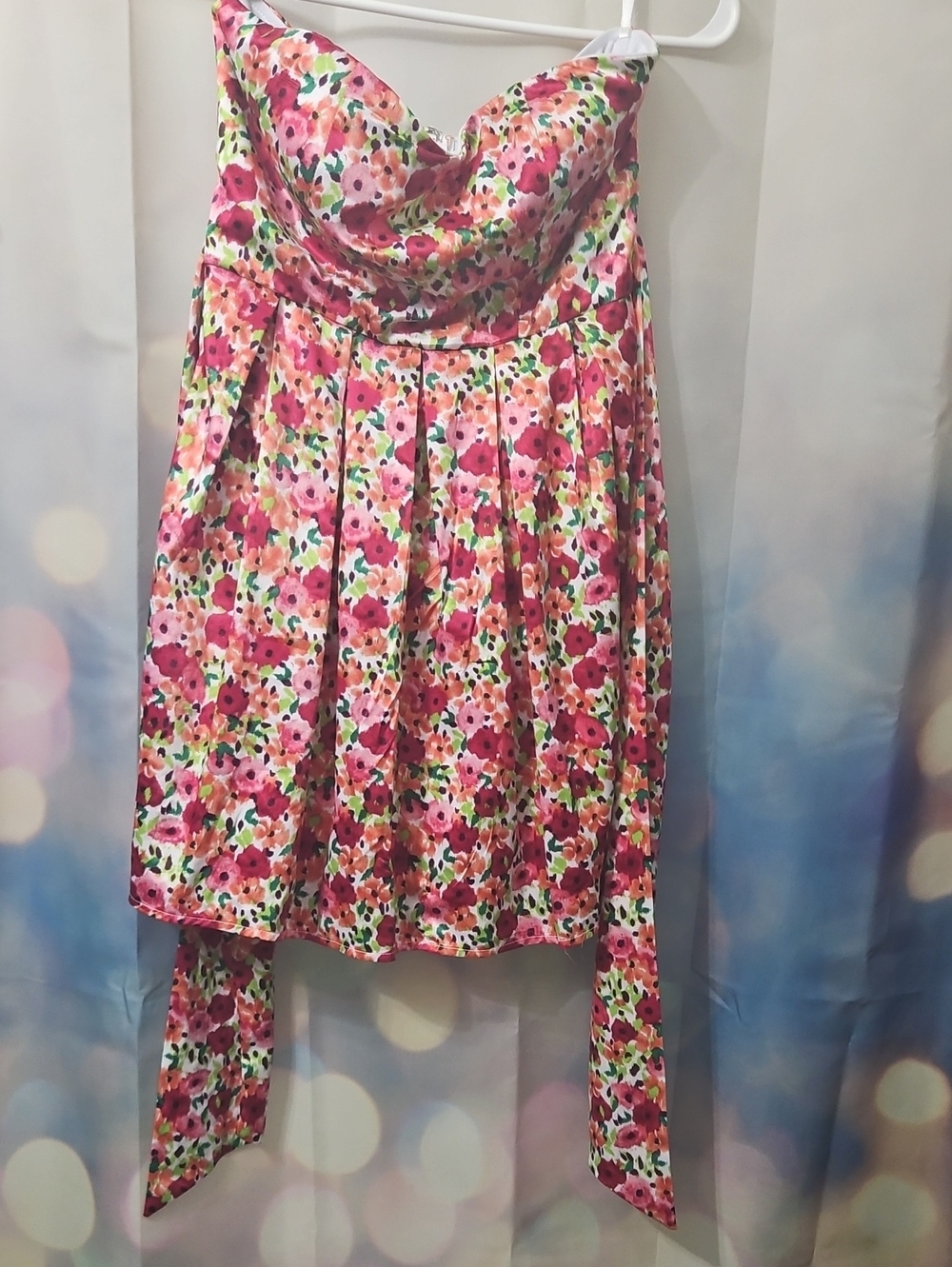Charlotte Russe Pink Floral Circle Skater Skirt